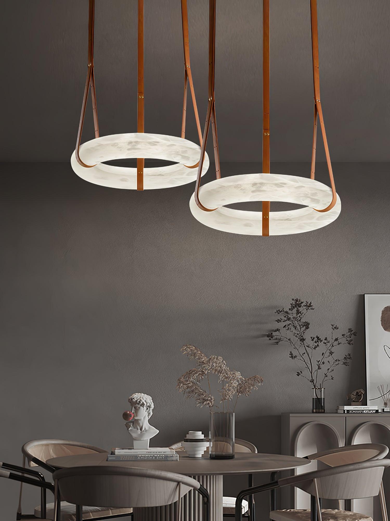 Alabaster Torus Suspension Light