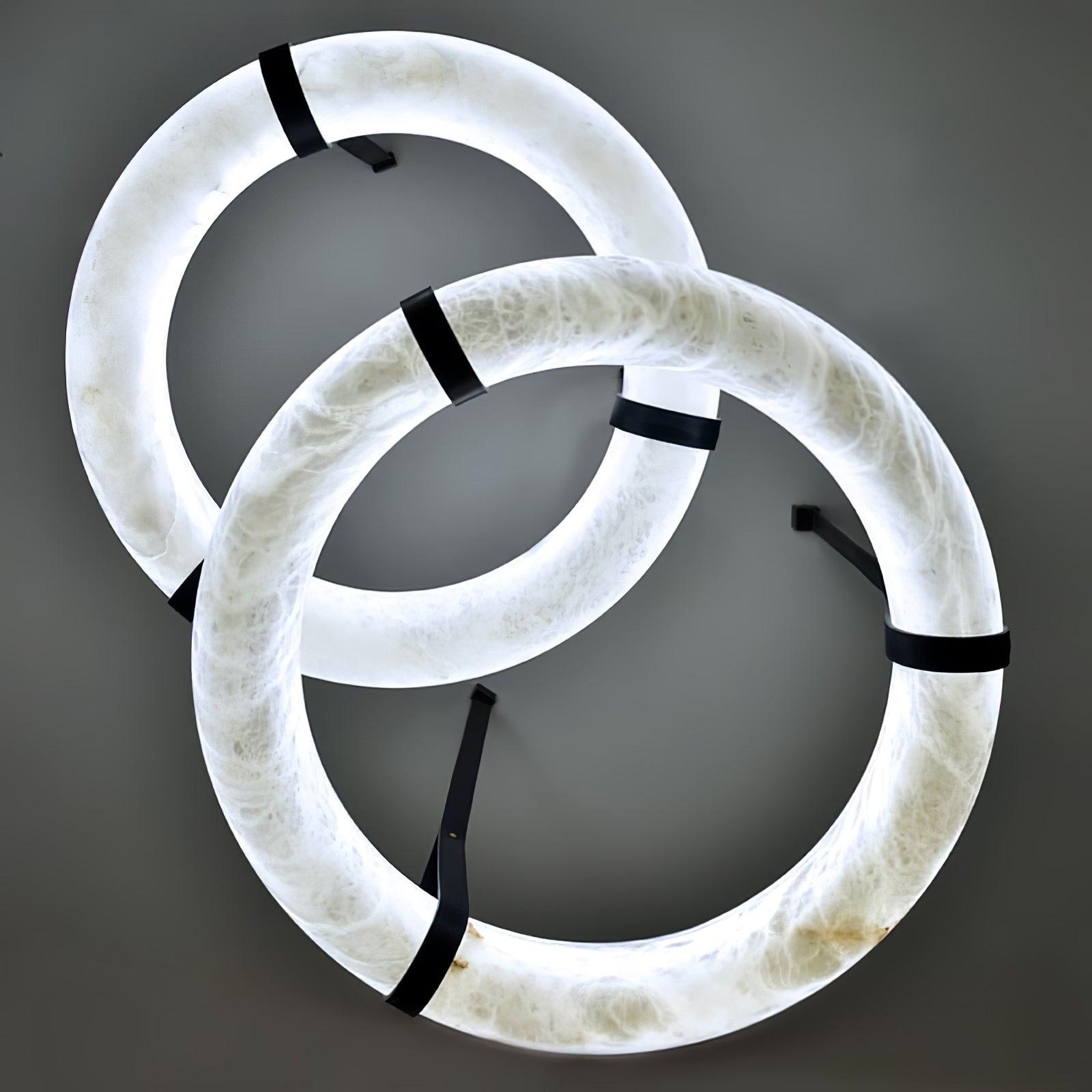 Alabaster Torus Suspension Light