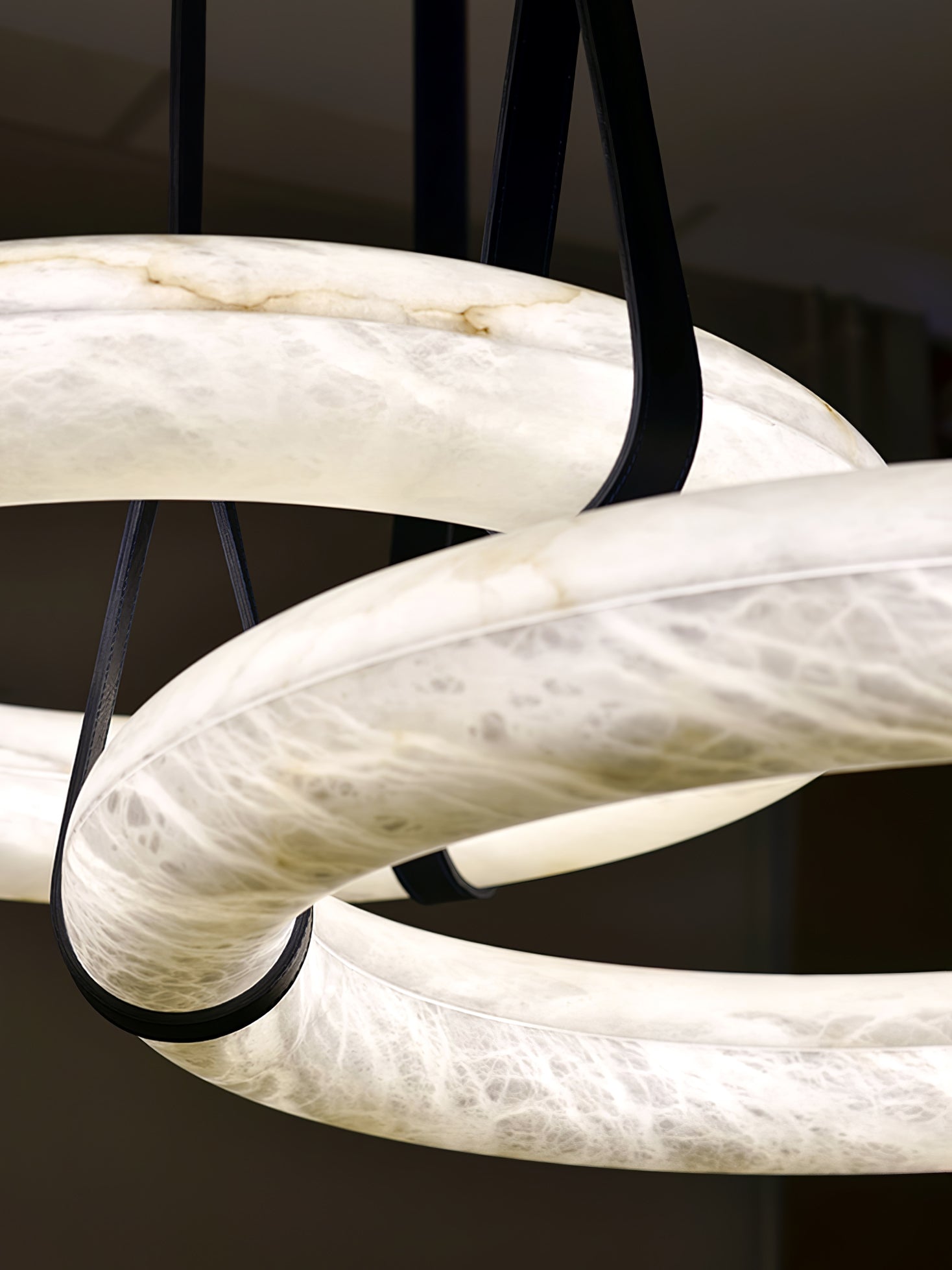 Alabaster Torus Suspension Light