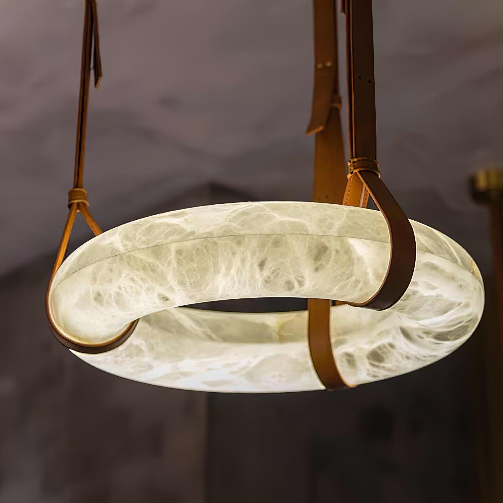 Alabaster Torus Suspension Light