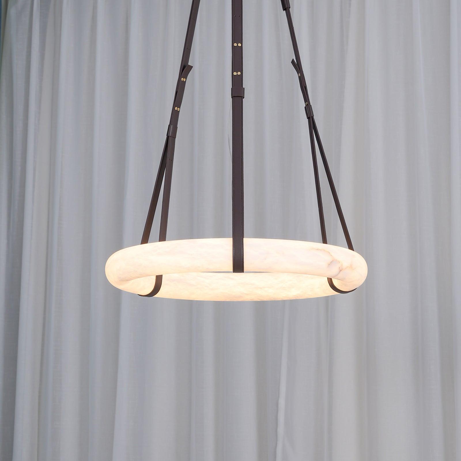 Alabaster Torus Suspension Light