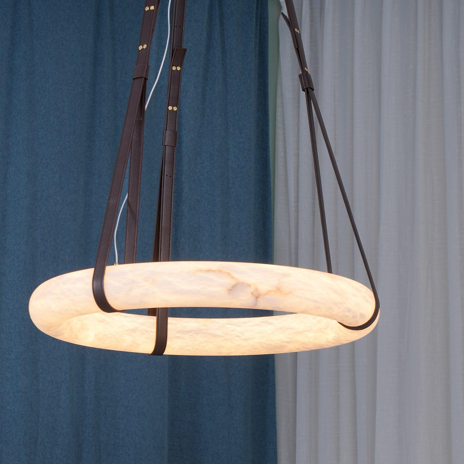 Alabaster Torus Suspension Light