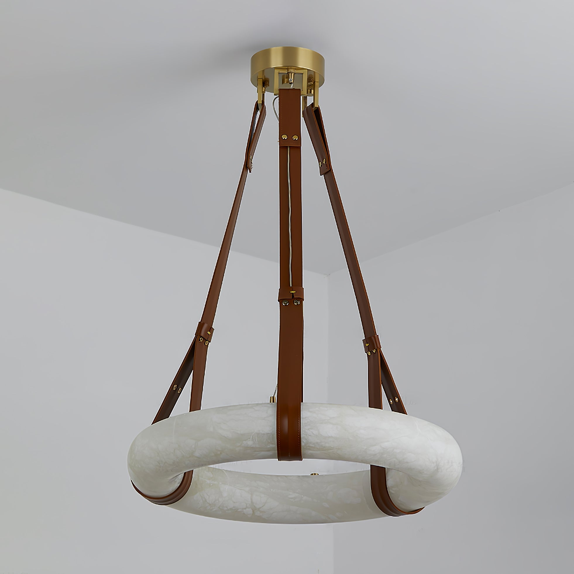 Alabaster Torus Suspension Light