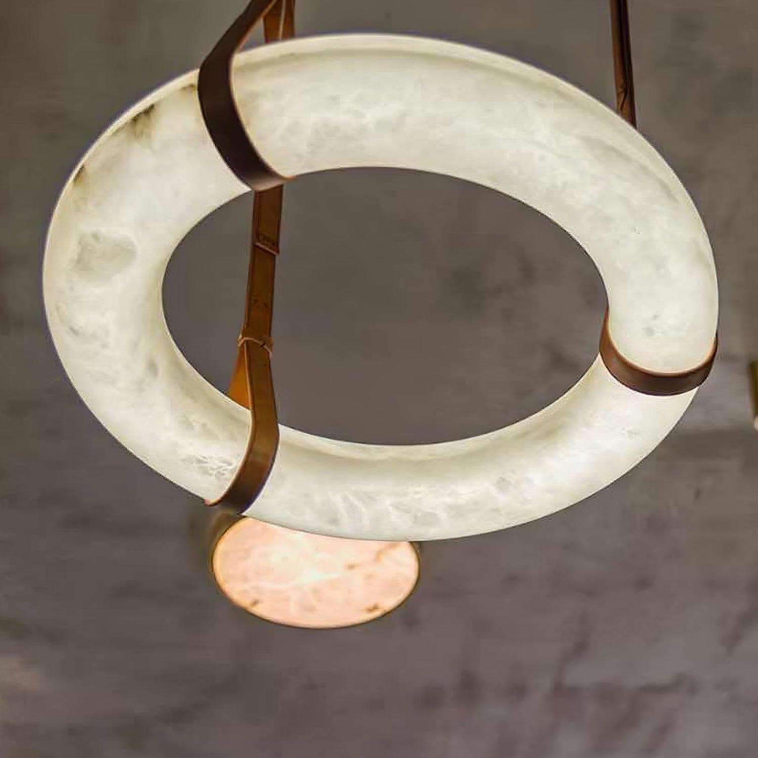 Alabaster Torus Suspension Light