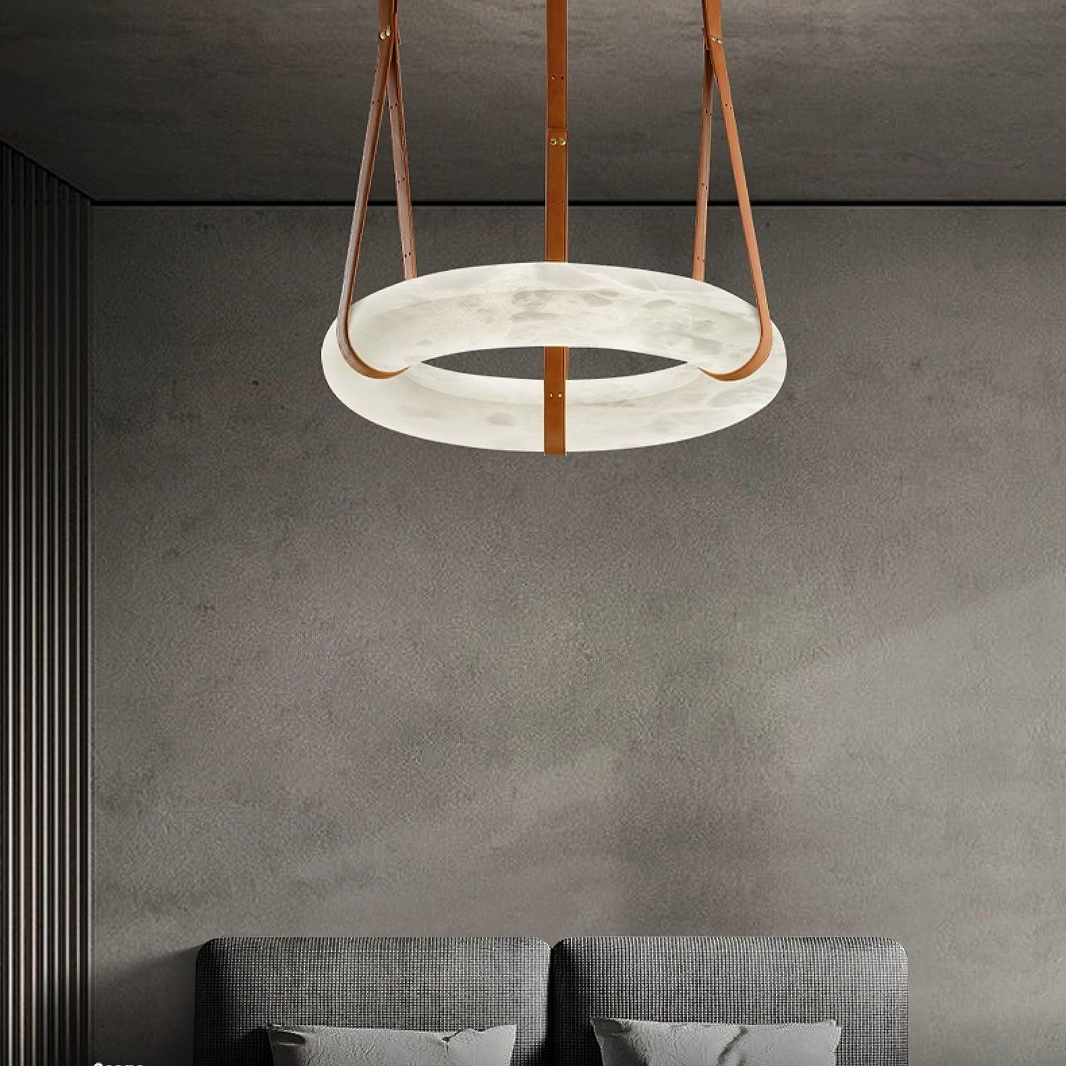 Alabaster Torus Suspension Light